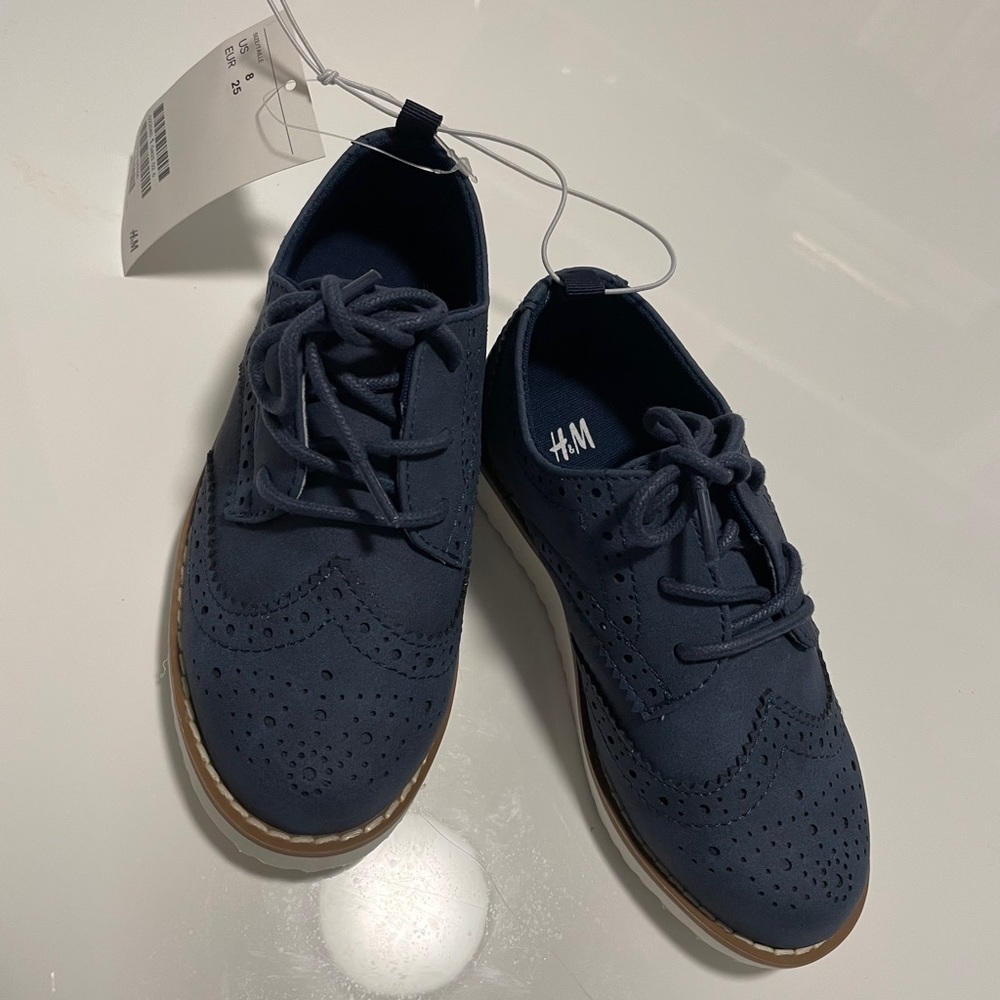 BNWT H&M toddler blue Oxford shoes sz 8
